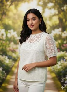 Elegant White Lace Top for Women