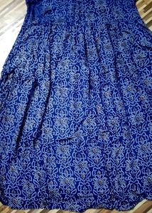 Blue Printed Ethnic frock kurta
