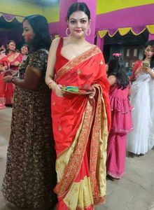 Embroidery Red Saree