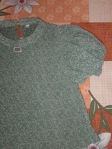 Vintage Green Floral Blouse