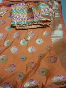 Orange Saree with Blouse