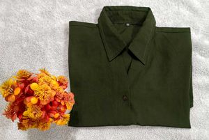 Olive Green Button-Down Shirt That You Want🤗