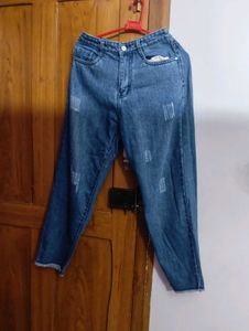 Ripped Blue Denim Jeans