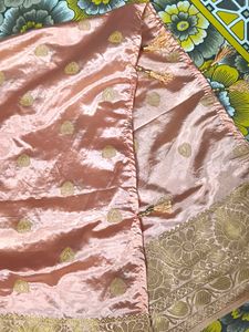 Beautiful Peach Golden Wedding Dupata