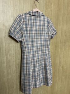 Korean Plaid Double-Breasted Mini Dress
