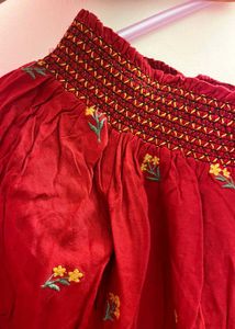 Red Off Shoulder Top Brand Factory