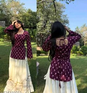Elegant Ethnic Kurta with Skirt