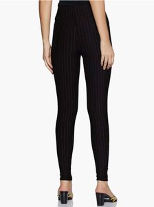 Forever 21 Black Leggings With Red Stripes