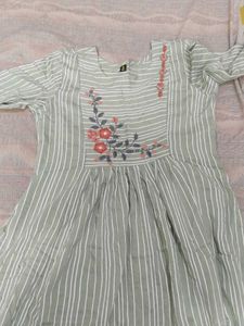 Striped Floral Kurta(Never Worn)