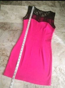 Hot pink bodycon one piece with lagging