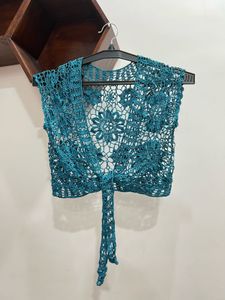 Crochet Blue Shrug
