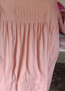 Peach Embroidered Kurta Set