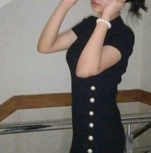 Chic Black Button Dress