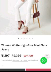 Kraus White High-Rise Mini Flare Jeans