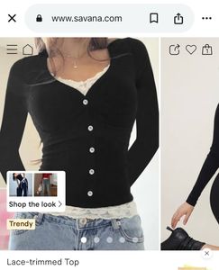 Black Lace Trim Cardigan