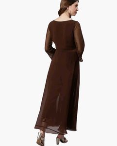 Brown Crop Top Pant with Shrug