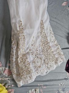 White Embroidered Palazzos Chikankari