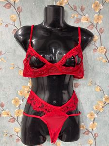 Red Lace Lingerie Set