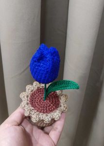 Crochet Tulip in Pot - Handmade Decor