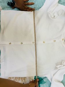 White Ruffle Trim Top