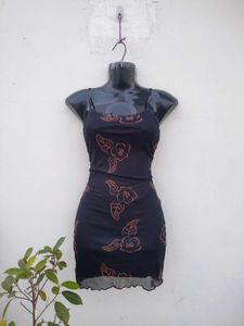 SHEIN Black Floral Bodycon Mini Dress