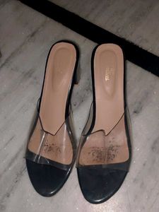 Trendy Clear Heel Mules