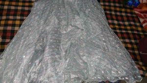 Pale Blue Sequin Party Skirt