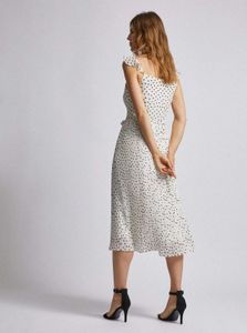 Polka Dot Pleated Midi Dress