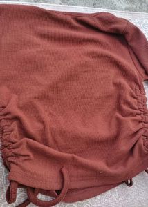 Drawstring Ruched Crop Top
