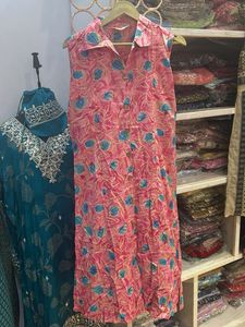 Pink Floral Dress Sleeves Also Provided If U Want