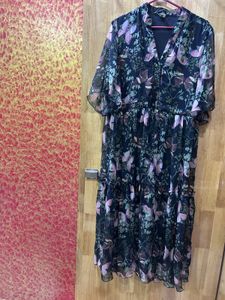 Floral Chiffon Midi Dress