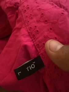 Beautiful Rose Pink Colour Mini Dress(chikankari))