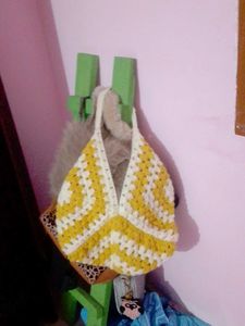 Handmade Crochet Granny Square Bag