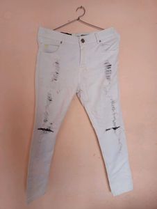 White Denim Rough Style Jeans Excellent Condition.
