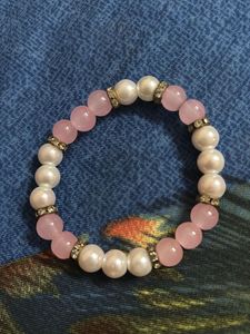 Pink & Pearl Beaded Bracelet ( Candy ) 🍬✨🌸