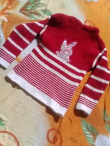 Cute Red &amp; White Striped Sweater