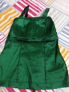 Dark Green Colour Party Wear Top