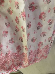 Block Print Lace Work Cotton 3 Piece Suit