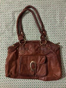 Vintage Brown Leather Satchel Bag