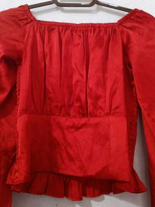 Red Off-Shoulder Top