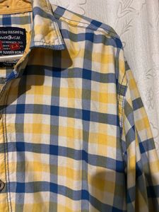 Checked Button-Down Shirt💛🖤💚