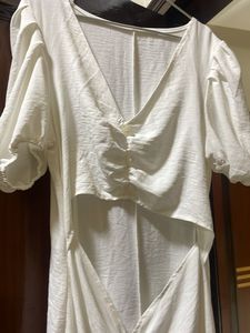 White Puff Sleeve Dress