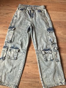Denim Cargo Pants