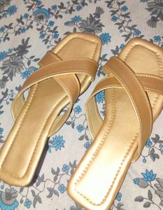 New Gold Crisscross Sandals