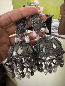 Oxidized Silver Earrings