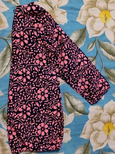 Navy Blue with Pink Floral Top