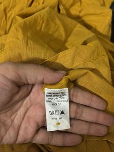 Mustard Floral Embroidered Kurta