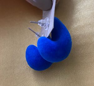 Velvet Blue Drop Stud Earrings