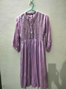 Lilac Embroidered Dress