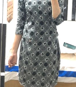Black &amp; Gray Circle Pattern Dress